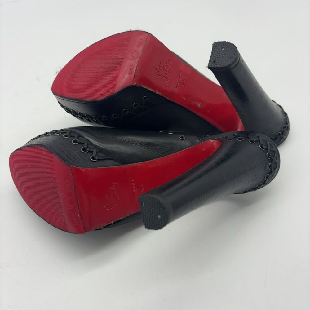 Christian Louboutin Black and Red Mules - Picture 4 of 4